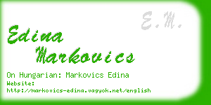 edina markovics business card